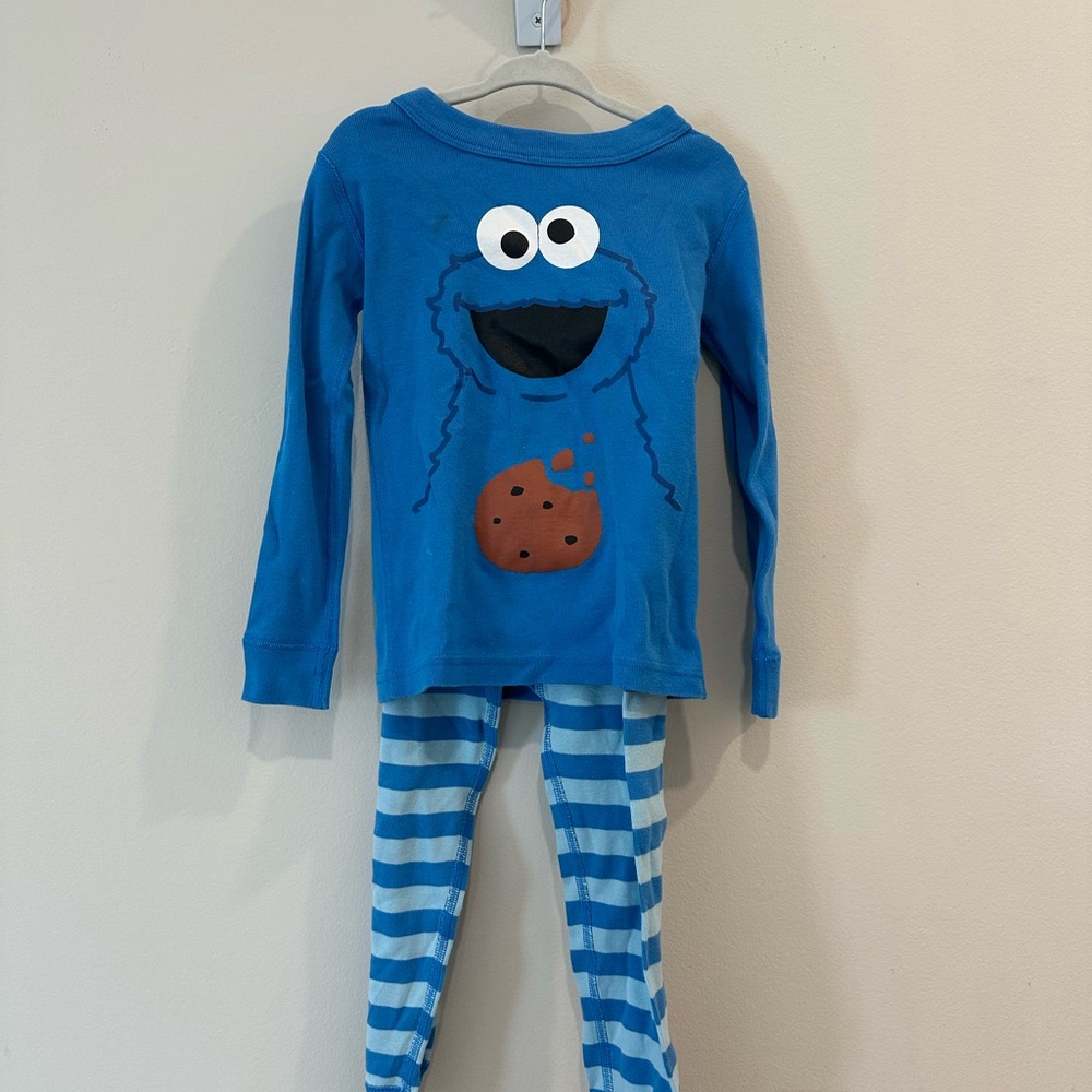 Hanna Andersson Cookie Monster Kids Pajamas size 4T